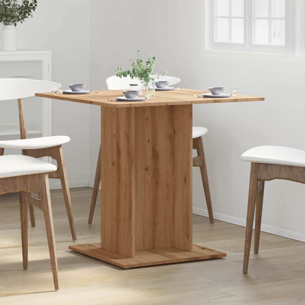 Mesa De Comedor Madera De Ingeniería Roble Artisan 80x80x75 Cm_2