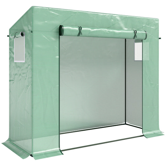 Invernadero Outsunny Acero, Pe Verde 200x76x168 Cm_0