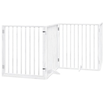 Vidaxl Puerta De Perros Plegable 12 Paneles Madera Álamo Blanca 960 Cm_0
