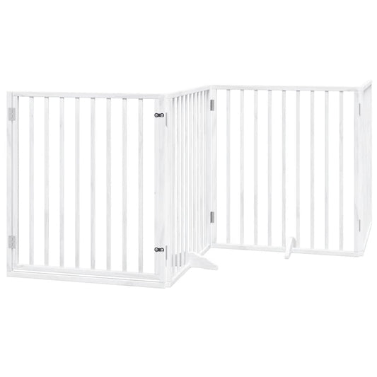 Vidaxl Puerta De Perros Plegable 12 Paneles Madera Álamo Blanca 960 Cm_0