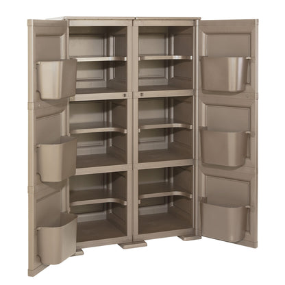 Caja De Almacenamiento Multiusos De 6 Compartimentos Y 6 Puertas Wengué_2