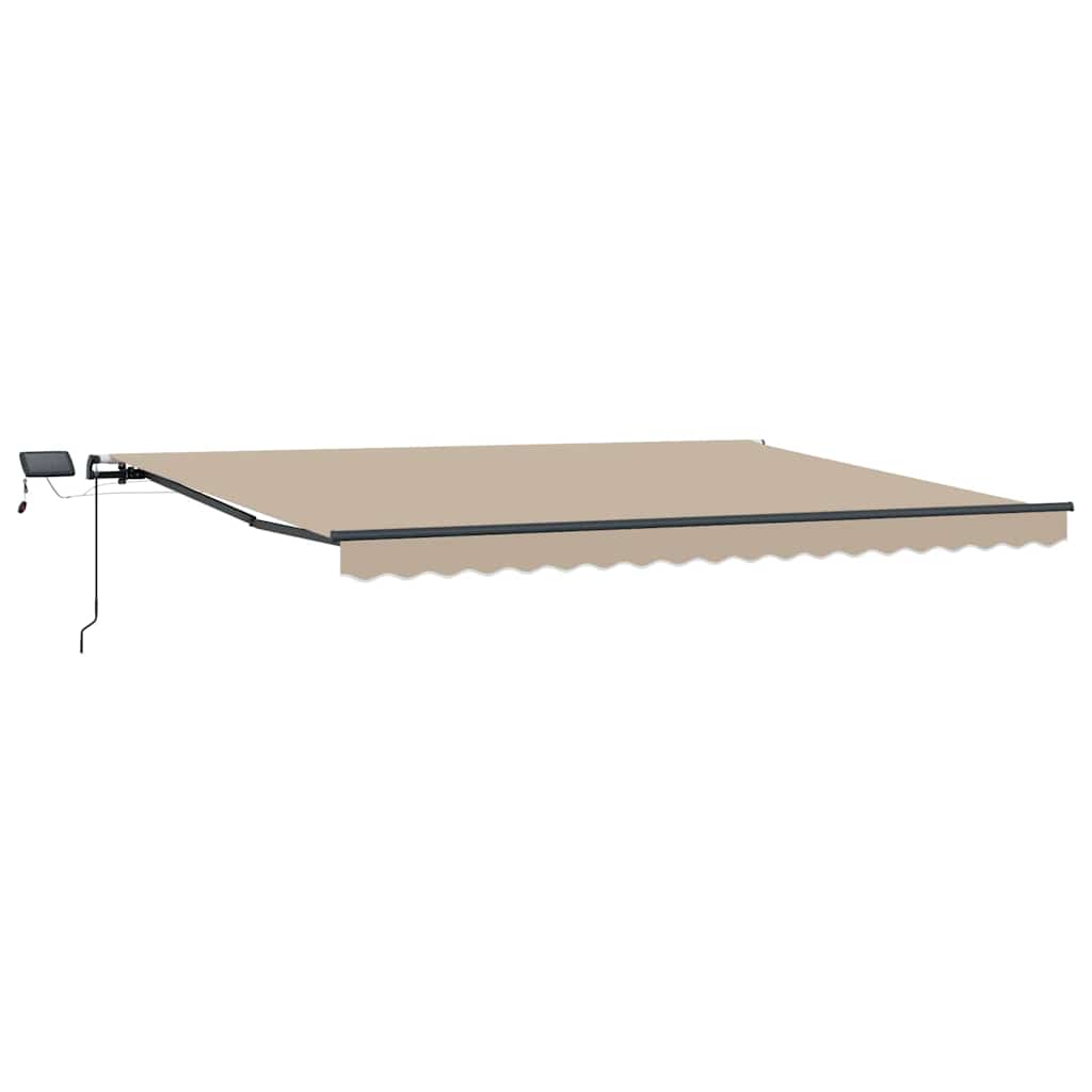 Toldo Retráctil Beige 400 X 350 Cm Tela Y Aluminio_0