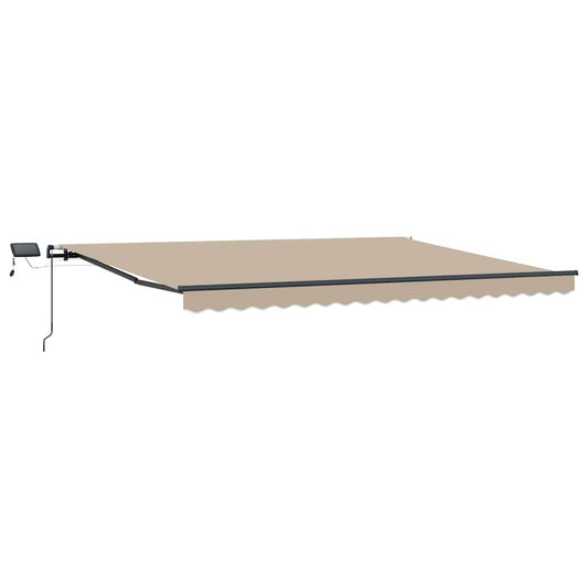 Toldo Retráctil Beige 400 X 300 Cm Tela Y Aluminio_0