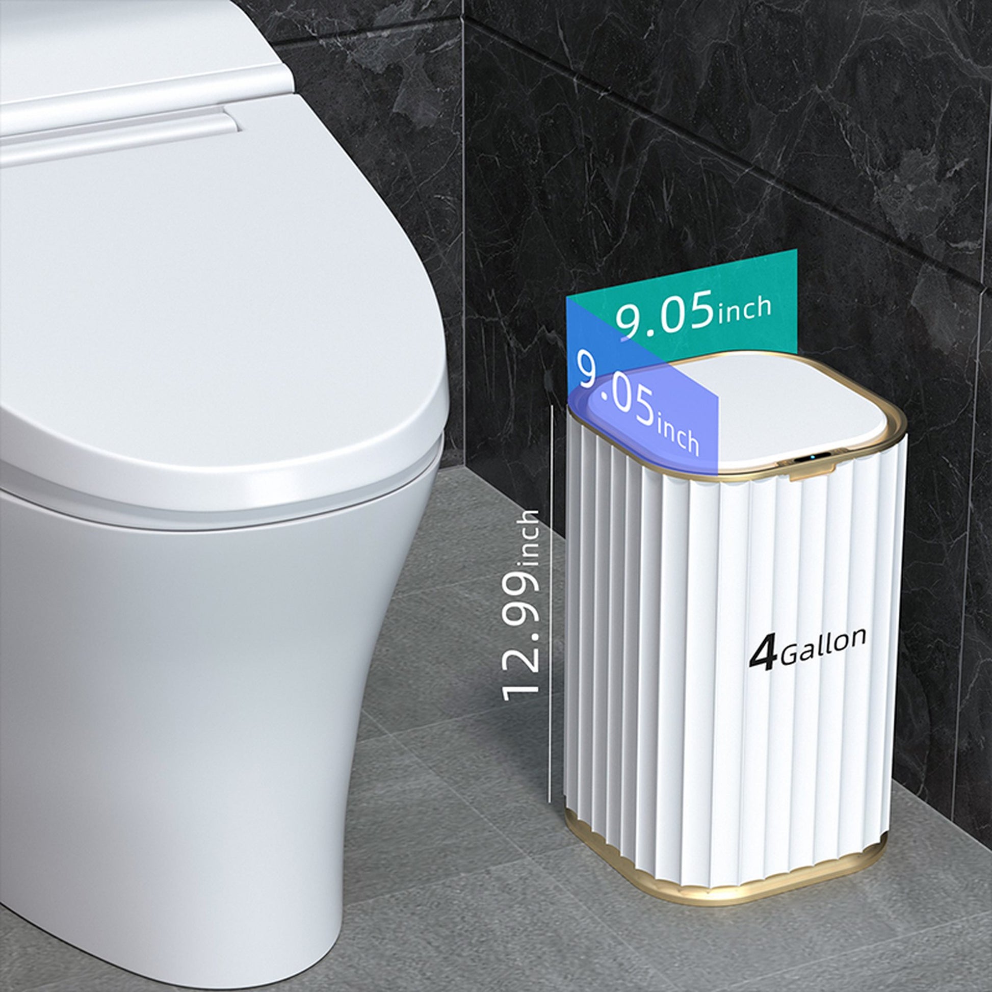 Cubo De Basura Con Sensor Inteligente Rectángular_3