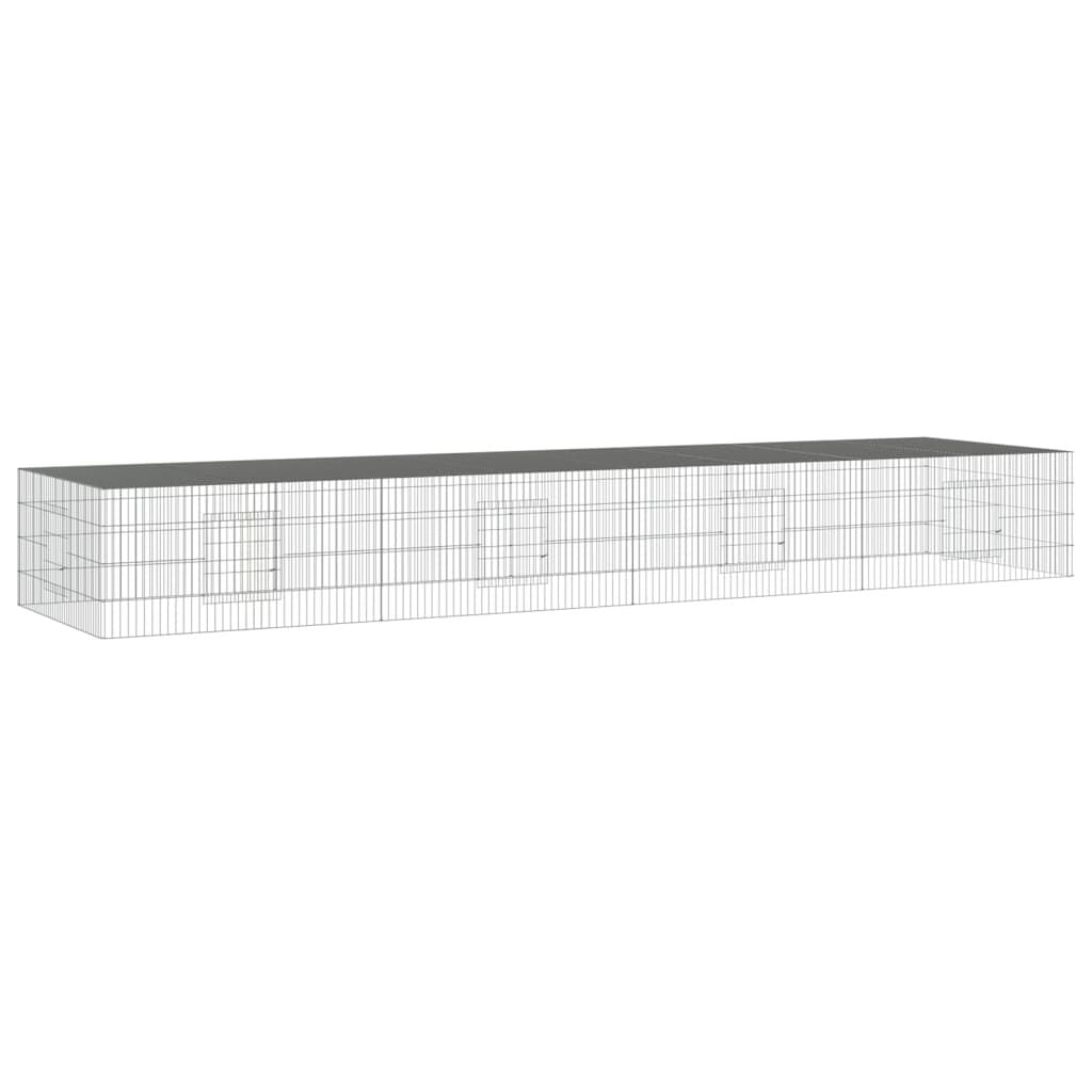 Vidaxl Jaula Para Conejos 4 Paneles Hierro Galvanizado 433x109x54 Cm_0