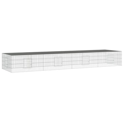 Vidaxl Jaula Para Conejos 4 Paneles Hierro Galvanizado 433x109x54 Cm_0