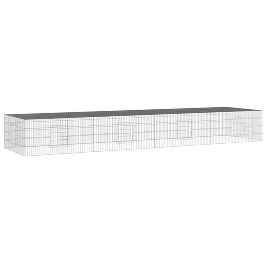 Vidaxl Jaula Para Conejos 4 Paneles Hierro Galvanizado 433x109x54 Cm_0
