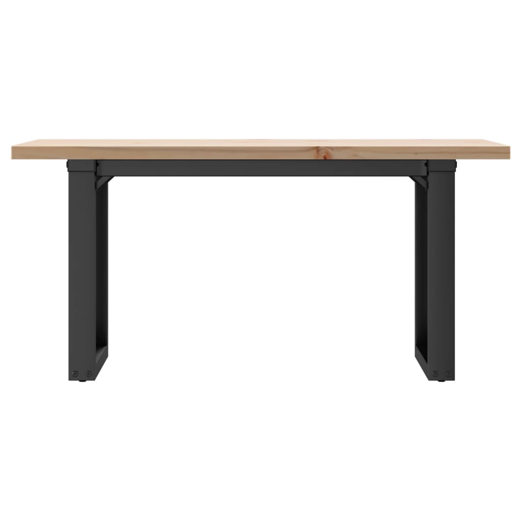 Mesa De Centro Marco O Madera Maciza Pino Y Acero 90x40x45,5 Cm_2