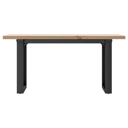 Mesa De Centro Marco O Madera Maciza Pino Y Acero 90x40x45,5 Cm_2