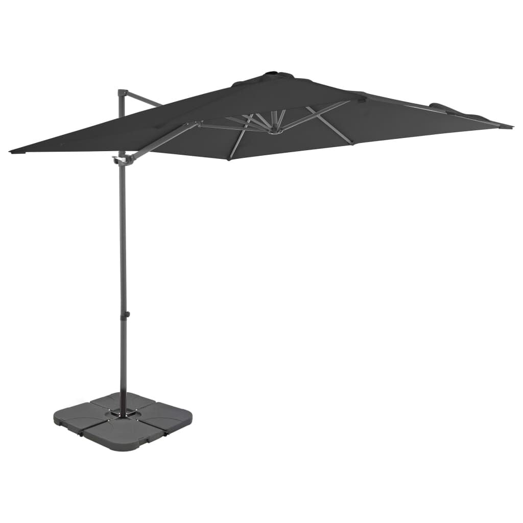 Vidaxl Sombrilla De Jardín Con Base Portátil Gris Antracita_0