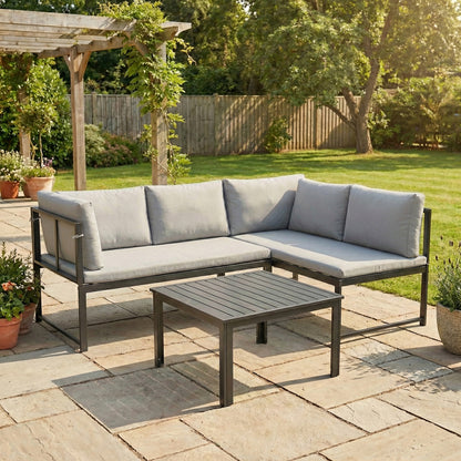 Outsunny Conjunto De Jardín Exterior De 3 Piezas En Forma De L Con Cojines Gris_1