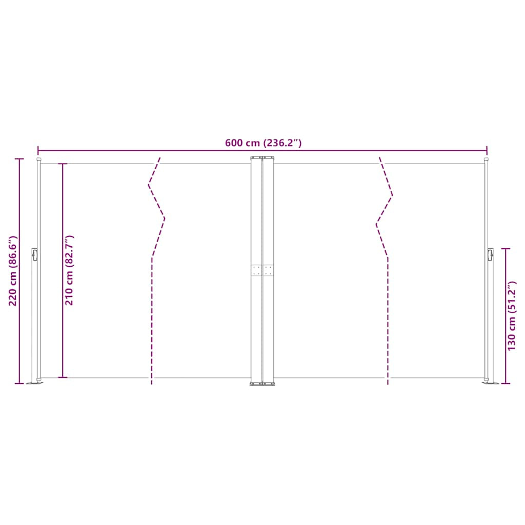 Vidaxl Toldo Lateral Retráctil Azul 200x600 Cm_2