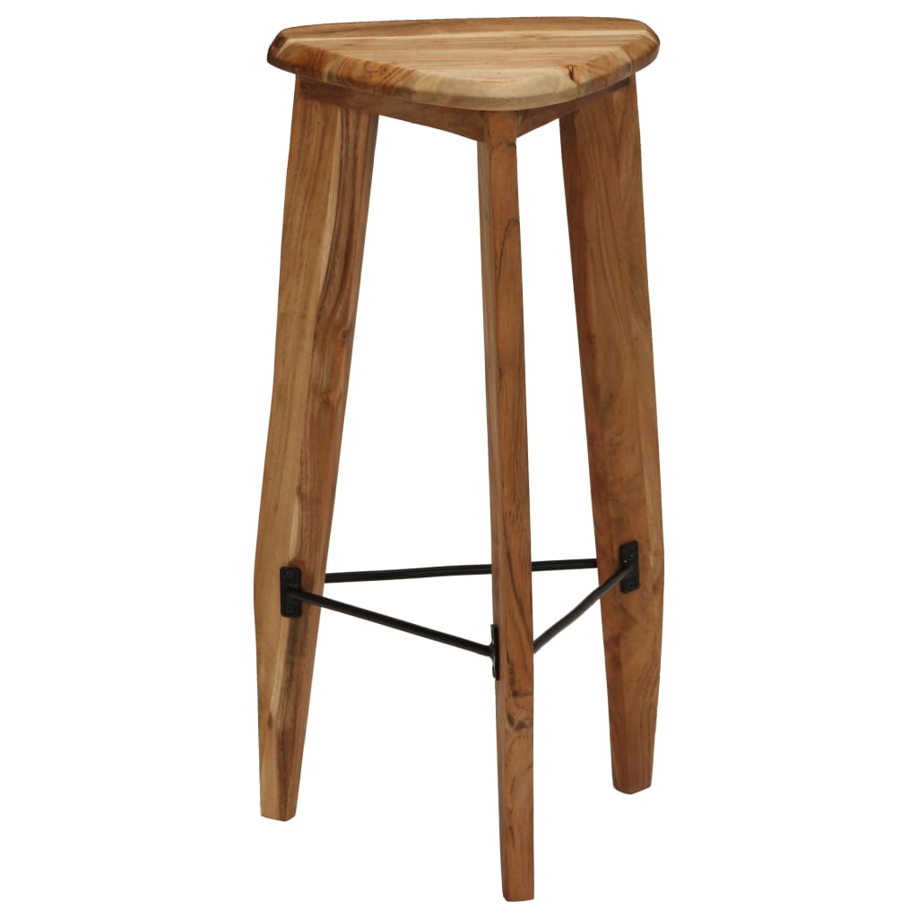 Taburetes De Cocina 2 Unidades Madera Maciza De Acacia_0