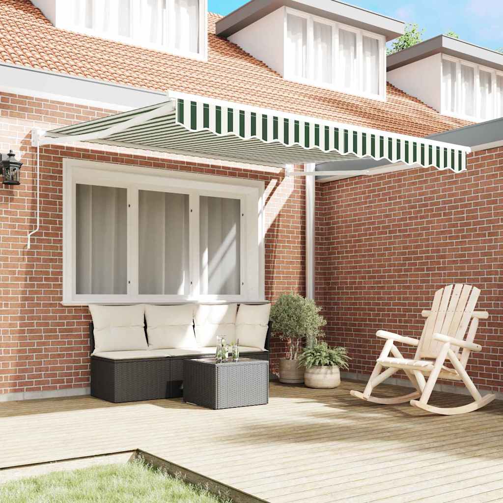 Toldo Retráctil Verde Y Blanco 300 X 250 X 165 Cm_2