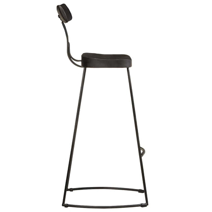 Taburetes De Barra 2 Uds Negro 49x43x103 Cm Madera Maciza Mango_1