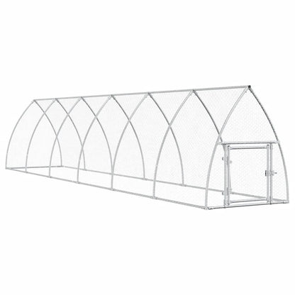 Vidaxl Jaula Para Gallinas Acero Galvanizado Plateado 600x105x120 Cm_0