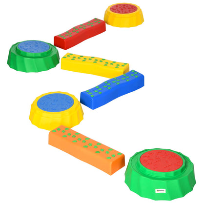 Outsunny Juego De 8 Piezas Viga De Equilibrio Para Niños De 3-6 Años Carga 50 Kg_0