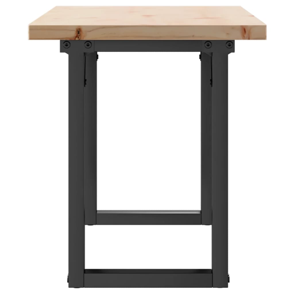 Mesa De Centro Marco O Madera Maciza Pino Y Acero 110x40x45,5cm_3