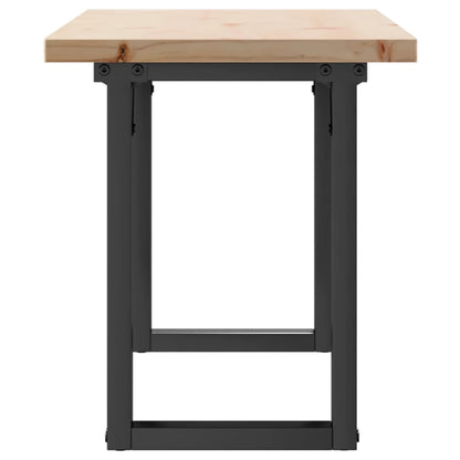 Mesa De Centro Marco O Madera Maciza Pino Y Acero 110x40x45,5cm_3