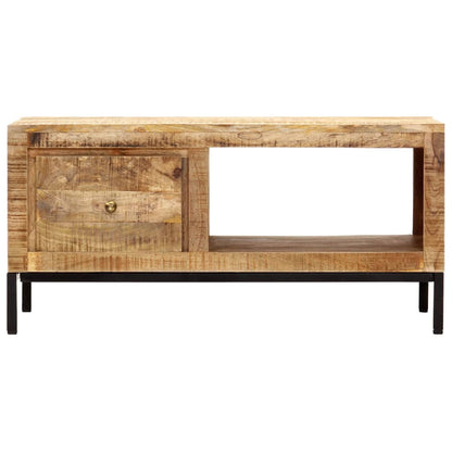 Mesa De Centro De Madera Maciza De Mango 88x50x42 Cm_0
