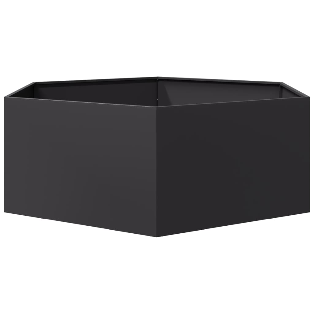 Jardinera Hexagonal Acero Negra 138x120x45 Cm_3