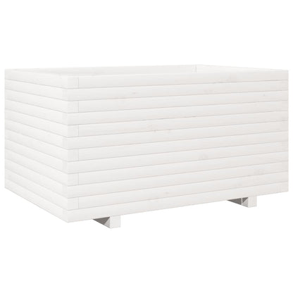 Jardinera Madera Maciza De Pino Blanco 90x60x49,5 Cm_0