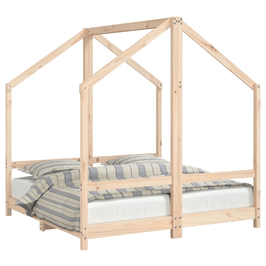 Vidaxl Estructura De Cama Deniños Madera Maciza De Pino 2x(70x140) Cm_0