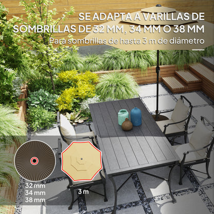 Outsunny Base Para Sombrilla Redonda Rellenable Con Agua 23l O Arena 28kg Marrón_4
