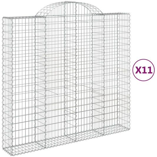 Cestas Gaviones 11 Uds Forma De Arco Hierro 200x50x180/200 Cm_0