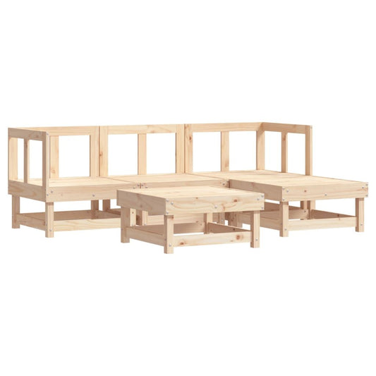 Vidaxl Juego De Sofás De Jardín 5 Piezas Madera Maciza De Pino_0
