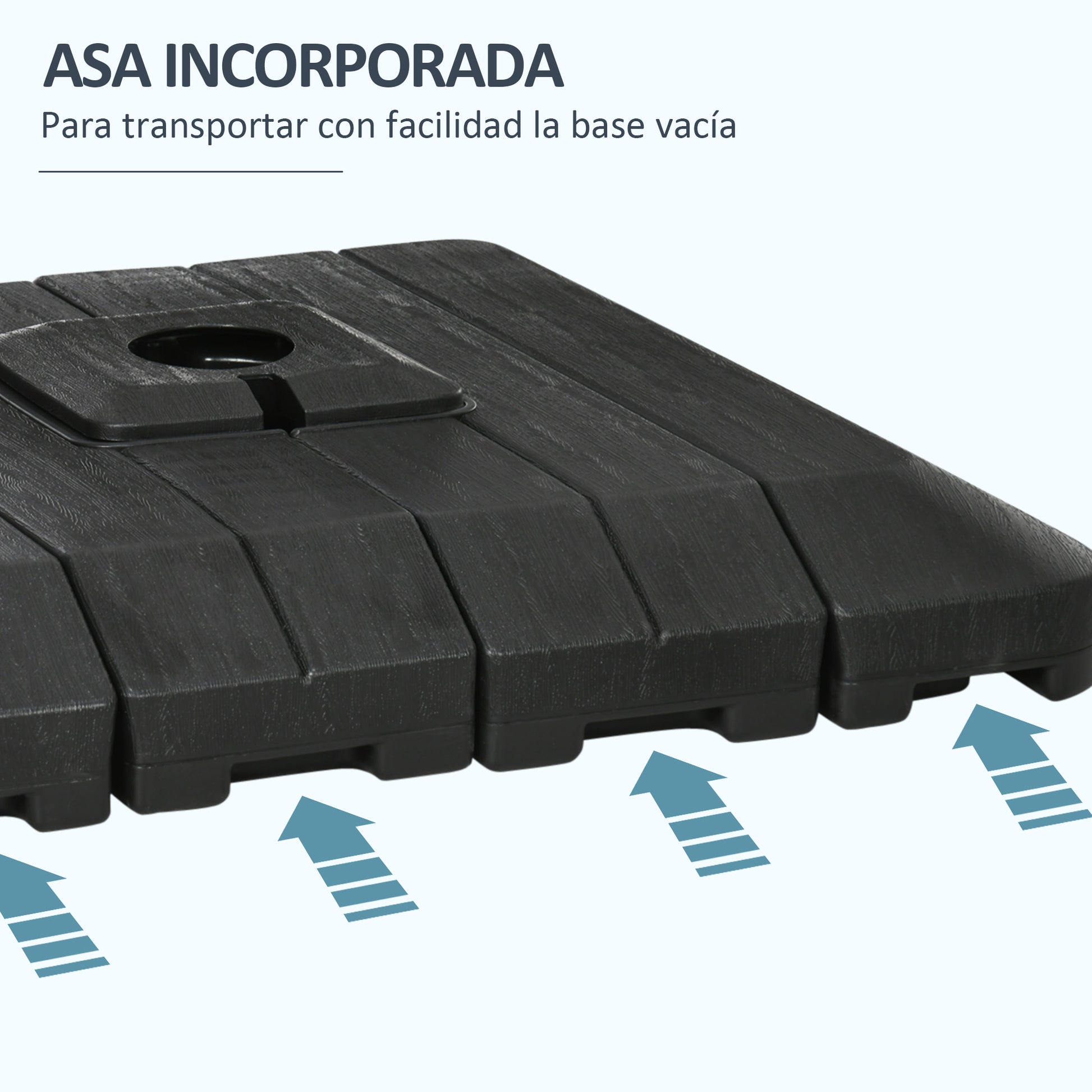 Outsunny Pesos De Base De Sombrilla En Voladizo De 4 Piezas 98x98x18,5 Cm Negro_5