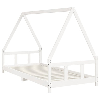 Estructura De Cama Para Niños Madera De Pino Blanco 90x200 Cm / Vetonek_2