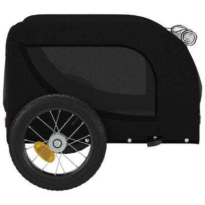 Vidaxl Remolque De Bicicleta Mascotas Hierro Tela Oxford Negro_5