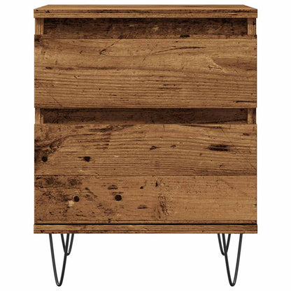 Mesita De Noche Madera Ingeniería Madera Envejecida 40x35x50 Cm_3