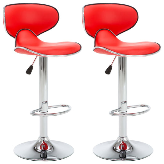 323645 Bar Stools 2 Pcs Red Faux Leather_0
