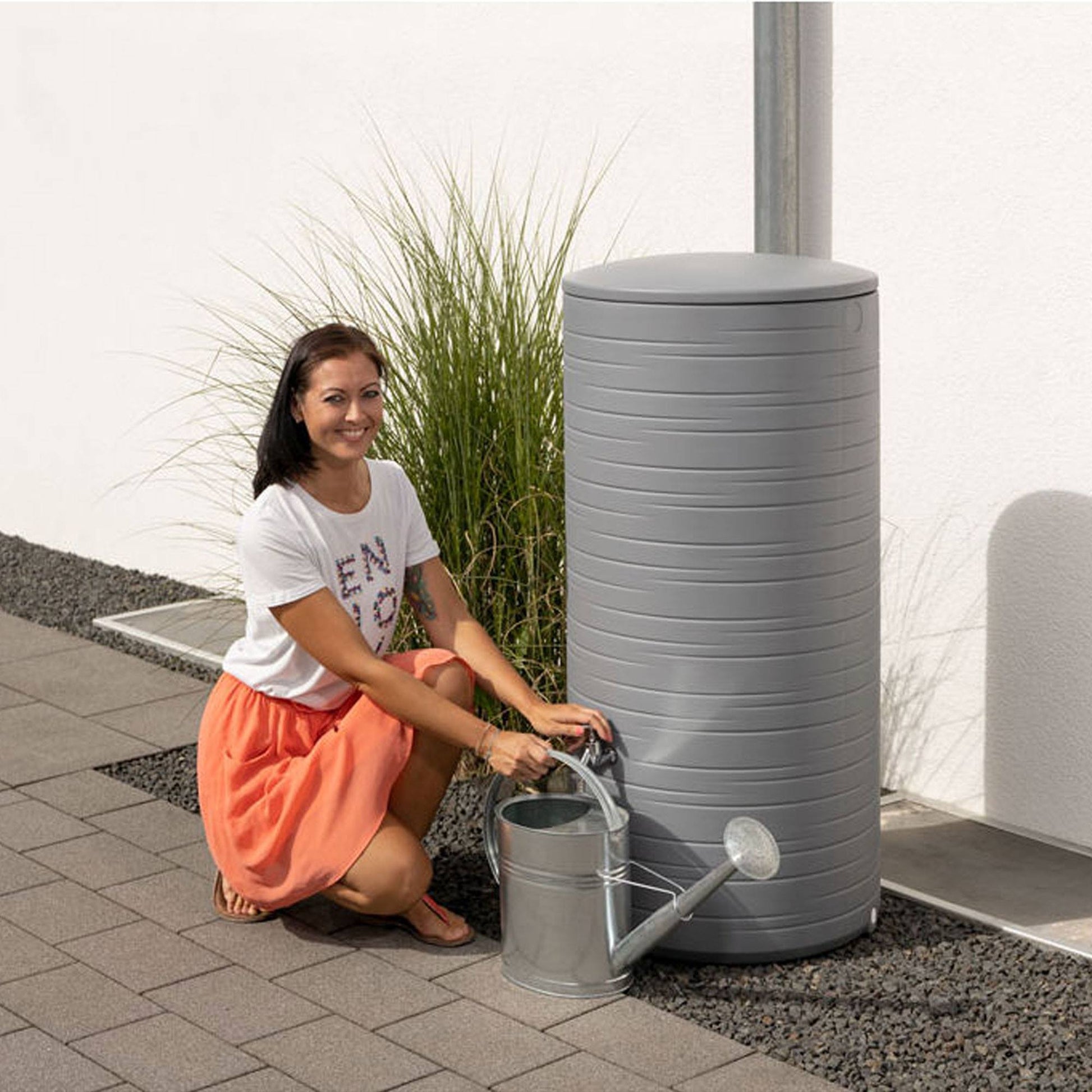 Bidón De Agua De Lluvia Novara 280l Color Gris