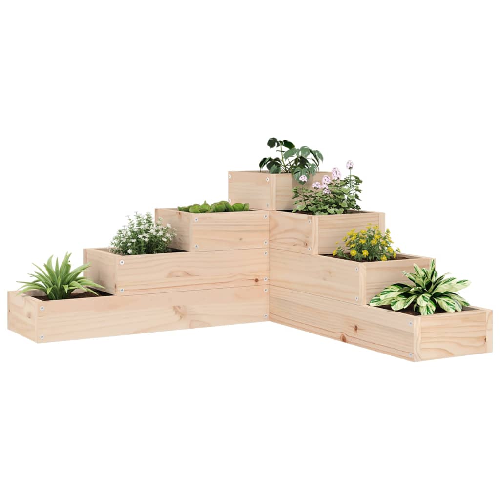 Jardinera De 4 Niveles Madera Maciza De Pino 80,5x79x36 Cm_1