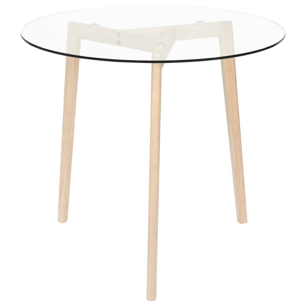 Mesa De Comedor Vidrio Templado Transparente 80 Cm_0