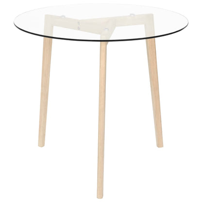 Mesa De Comedor Vidrio Templado Transparente 80 Cm_0