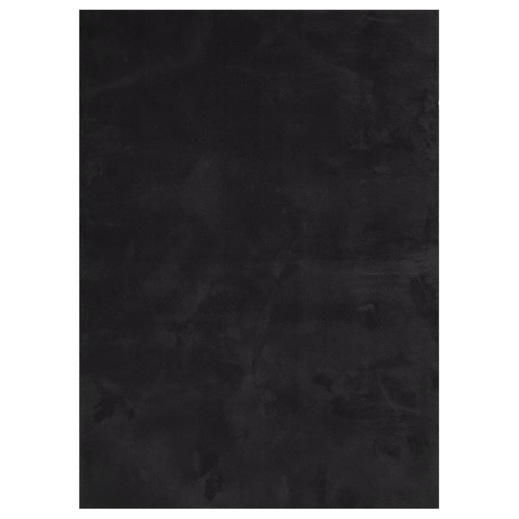 Alfombra De Pelo Corto Suave Lavable Huarte Negro 200x280 Cm / Vetonek_1