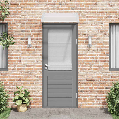 Marquesina Para Puerta Gris Y Transparente De Policarbonato 80x75 Cm_2