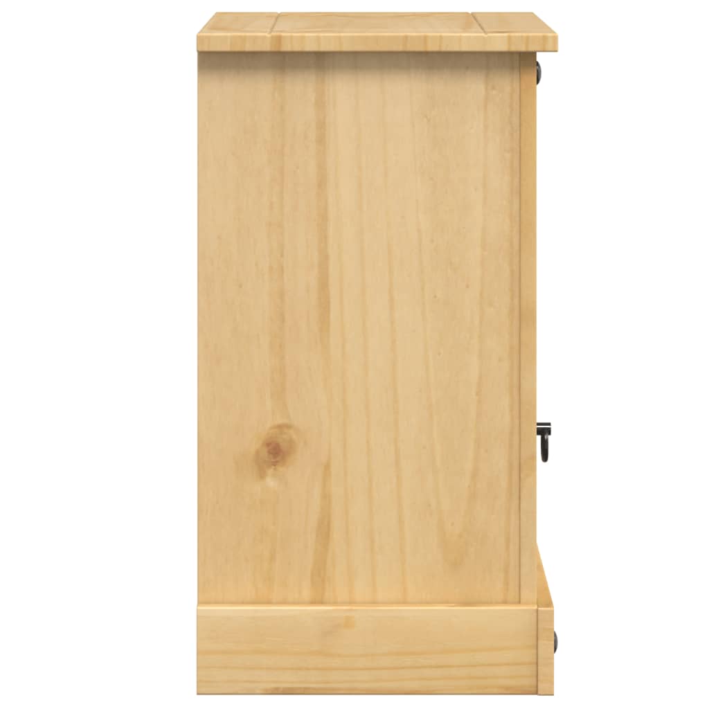 Mesita De Noche Corona Madera Maciza De Pino 45x35x64 Cm_3