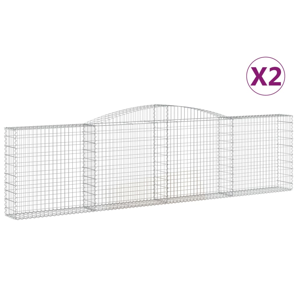 Cestas De Gaviones 2 Uds Forma De Arco Hierro 400x30x100/120 Cm_0