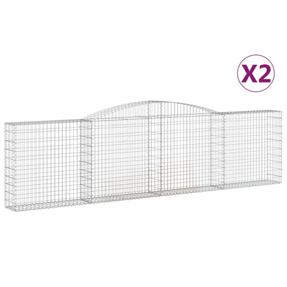 Cestas De Gaviones 2 Uds Forma De Arco Hierro 400x30x100/120 Cm_0