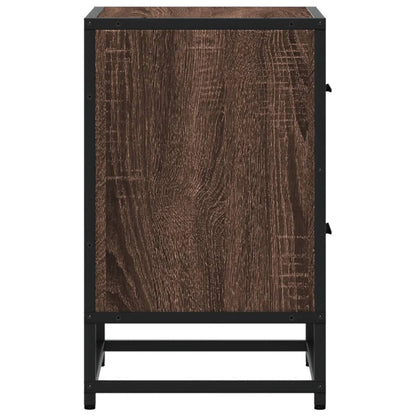 Mesita De Noche Madera De Ingeniería Marrón Roble 40x31x50 Cm_4
