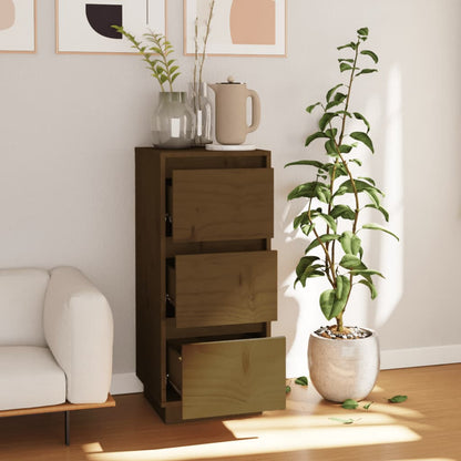 Aparador De Madera Maciza De Pino Marrón Miel 32x34x75 Cm / Vetonek_3