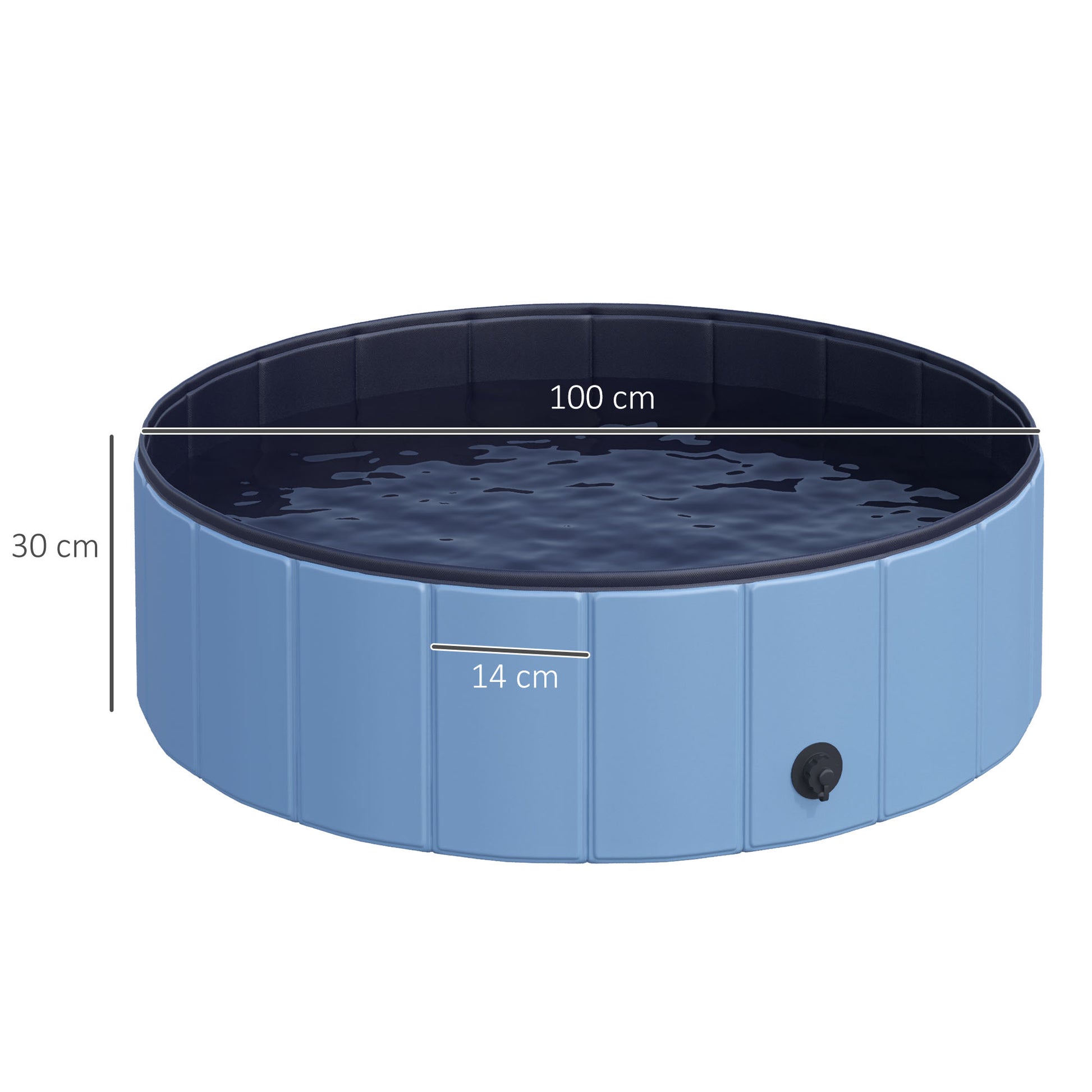 Pawhut Piscina Plegable Para Perros Bañera De Pvc Interior Y Exterior Ø100x30cm_2