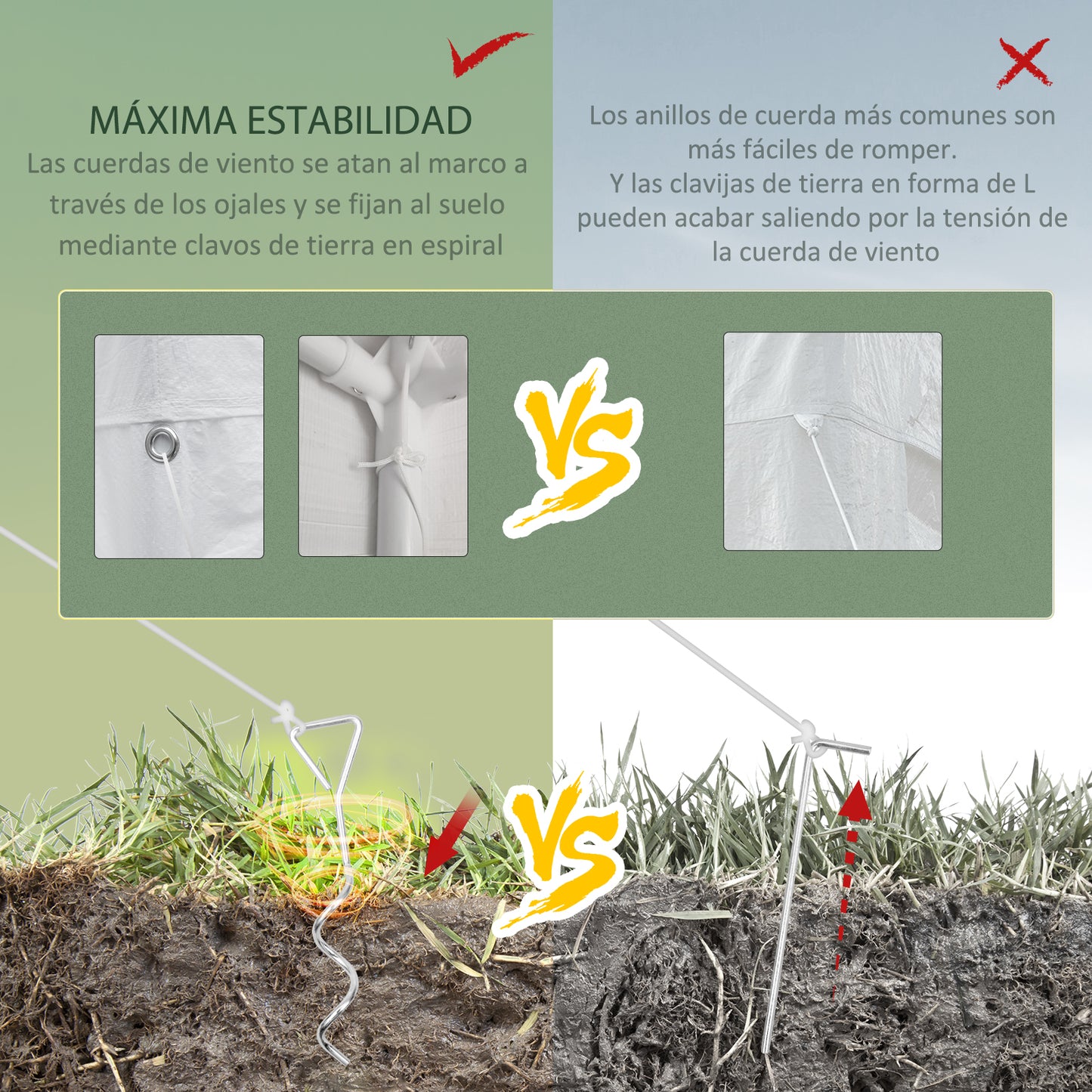 Outsunny Carpa De Jardín 6x3 M Con 6 Mosquiteras Laterales Blanco_5