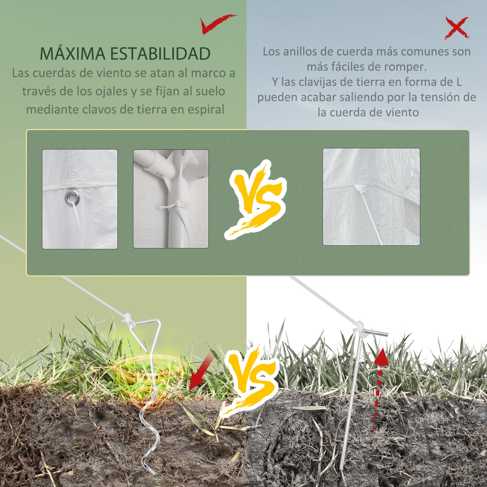 Outsunny Carpa De Jardín 6x3 M Con 6 Mosquiteras Laterales Blanco_5