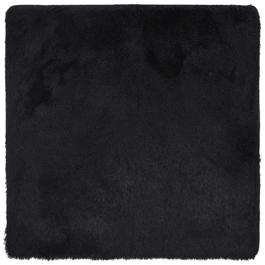 Vidaxl Alfombra Peluda De Pelo Largo Navarra Negra 200x200cm Poliéster_0
